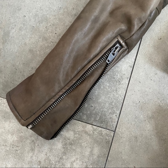 T by Alexander Wang bomber leather sleeve jacket - Picture 8 of 12